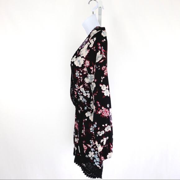 Band of Gypsies Long Sleeve Floral Rayon Romper S - Picture 4 of 8